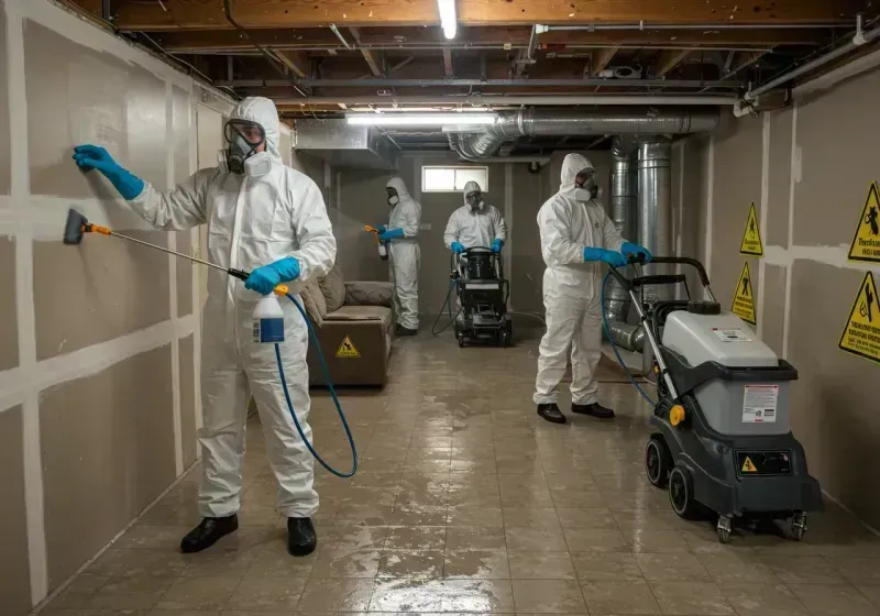 Basement Moisture Removal and Structural Drying process in Laurel Lake, NJ